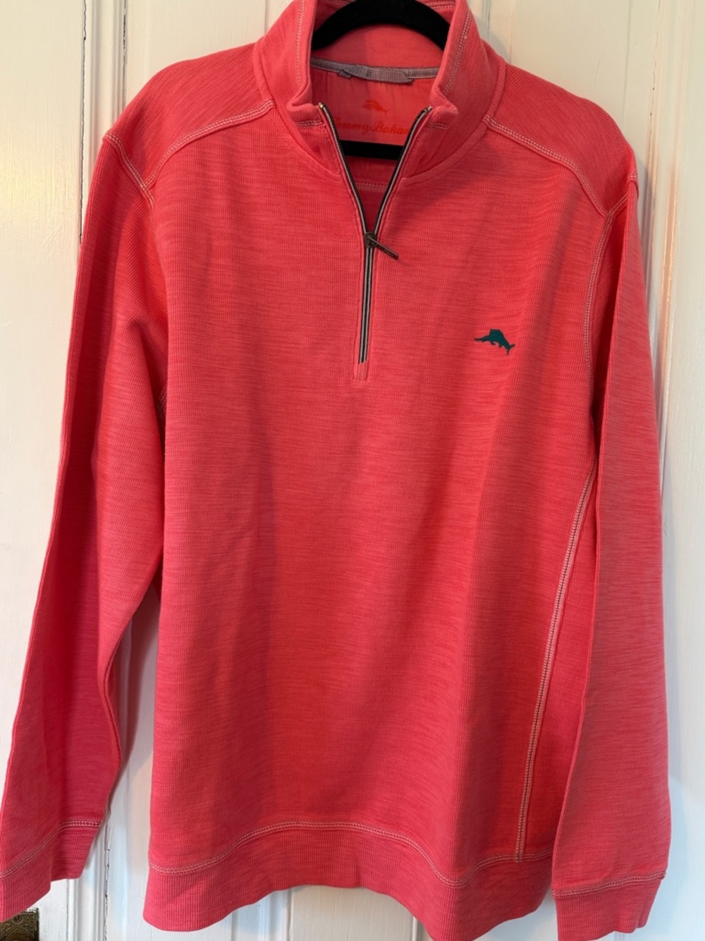Tommy Bahama Tobago Bay half-Zip Pullover Sweatshirt coral - Picture 5 of 8